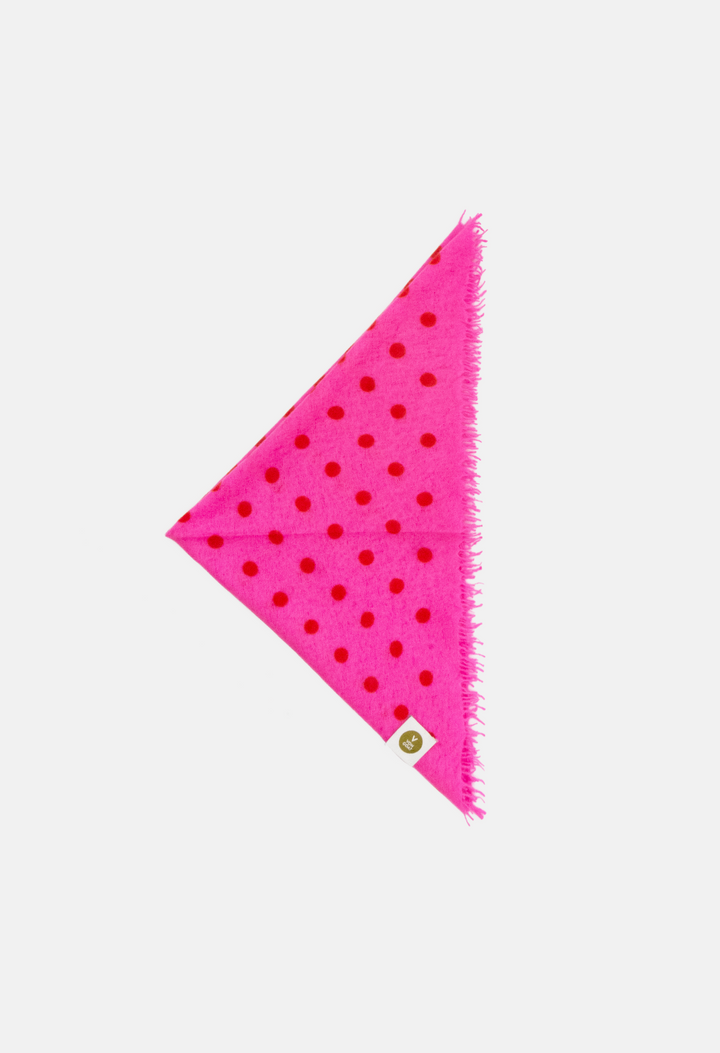 Bandana Polka Dot Sugar Plum/Orange Daisy mit Fransen