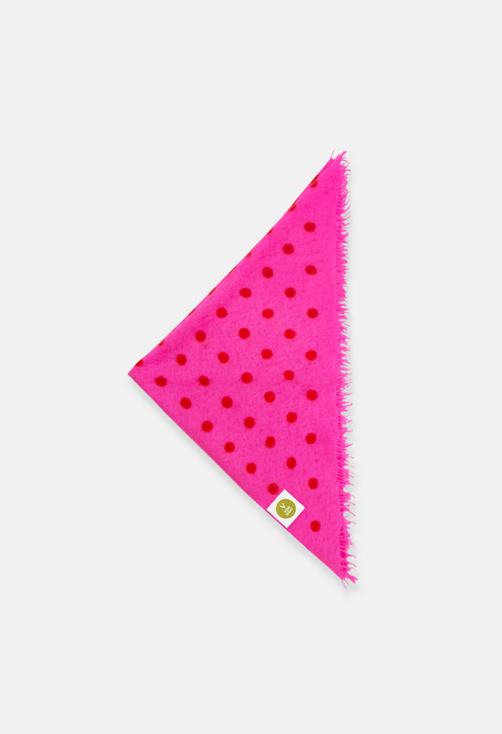 Bandana Polka Dot Sugar Plum/Orange Daisy mit Fransen