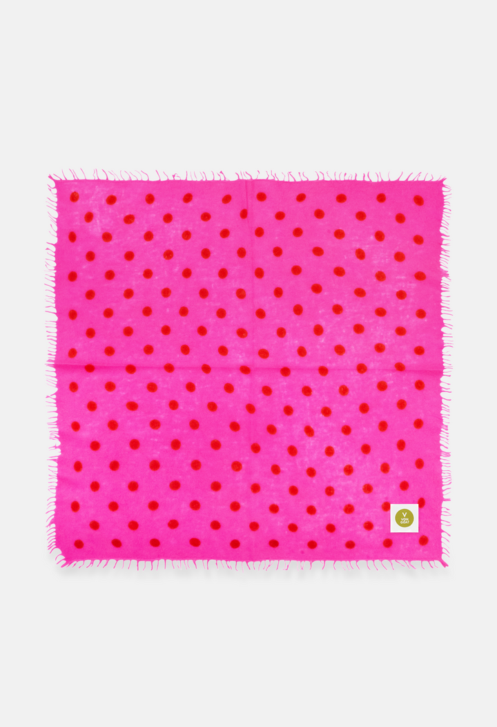 Bandana Polka Dot Sugar Plum/Orange Daisy mit Fransen