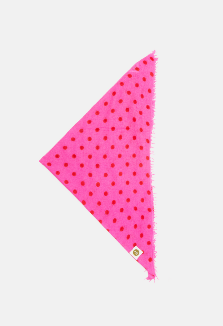Bandana Polka Dot Sugar Plum/Orange Daisy XL mit Fransen