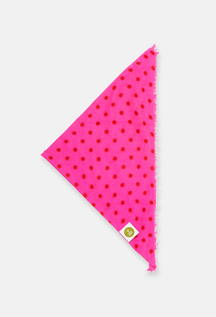 Bandana Polka Dot Sugar Plum/Orange Daisy XL mit Fransen