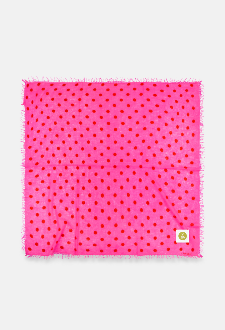 Bandana Polka Dot Sugar Plum/Orange Daisy XL mit Fransen
