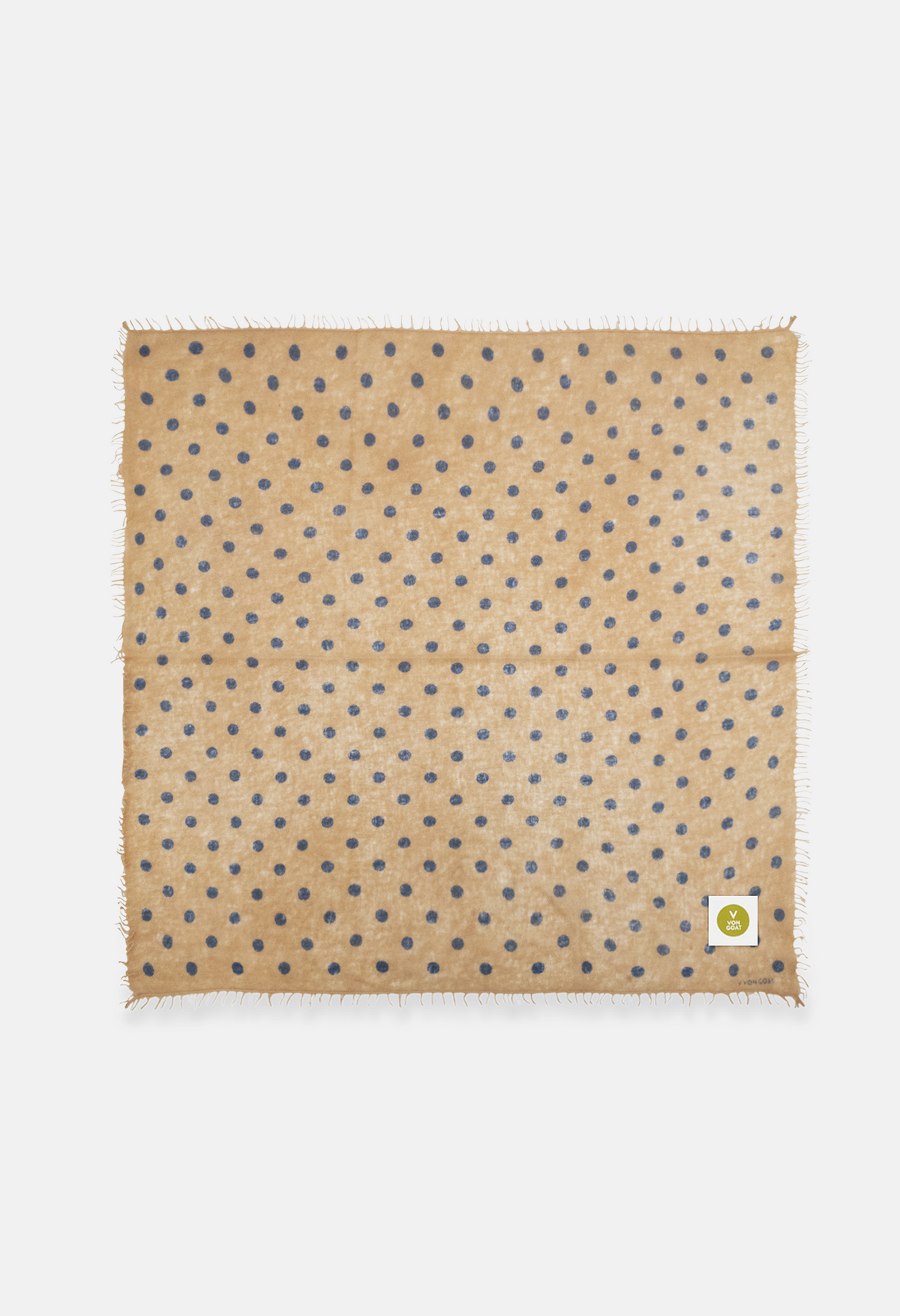 Bandana Polka Dots Sand/Delia Robbia XL with Fringes