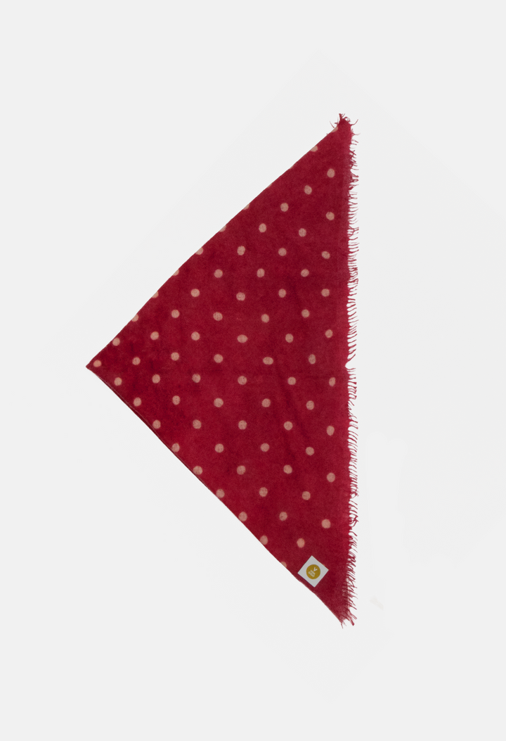 Bandana Polka Dot Rhythmic Red/Rose XL mit Fransen