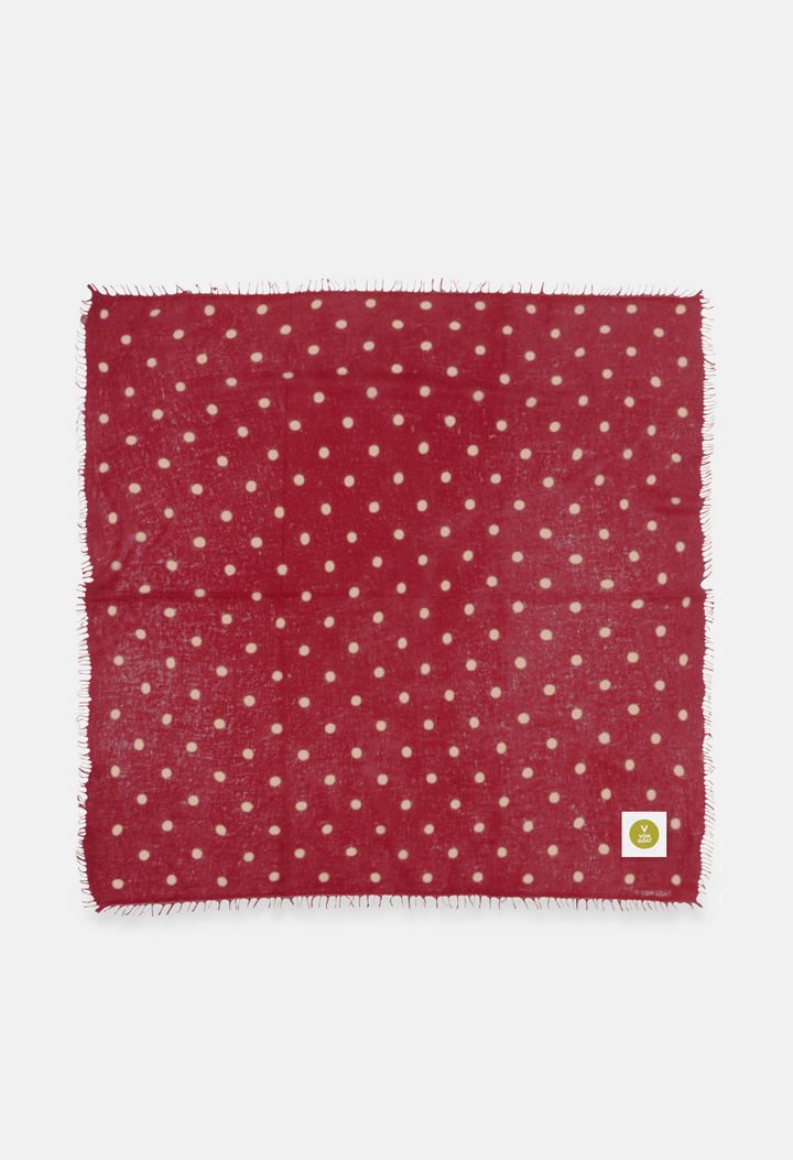 Bandana Polka Dot Rhythmic Red/Rose XL mit Fransen
