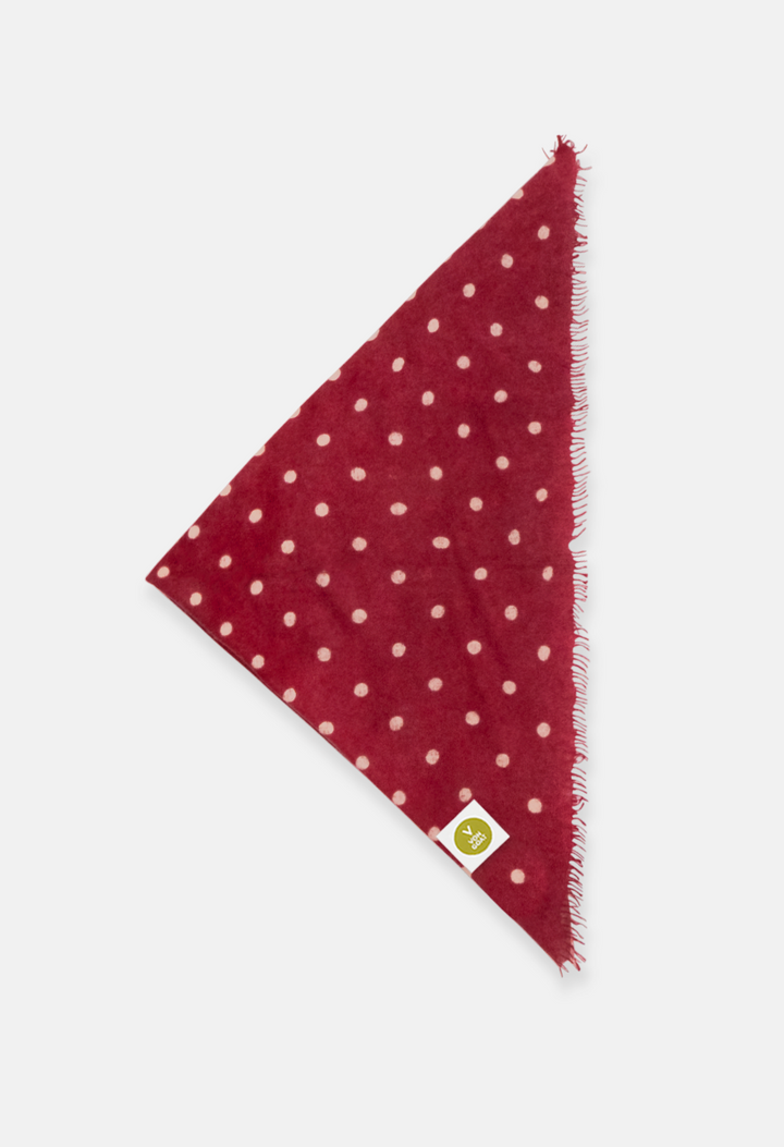 Bandana Polka Dot Rhythmic Red/Rose XL mit Fransen