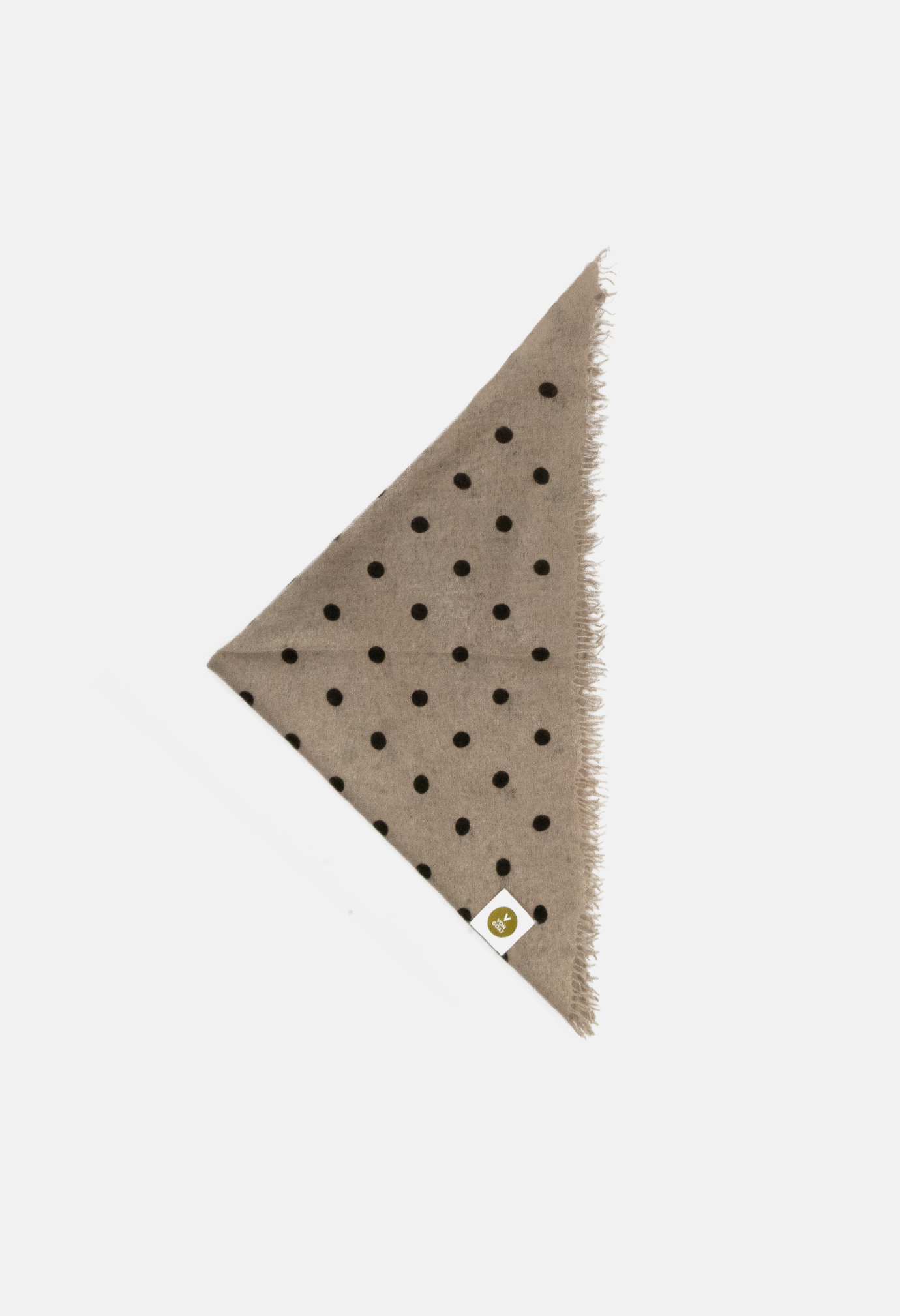 Bandana Polka Dot Greige/Canteen with Fringes