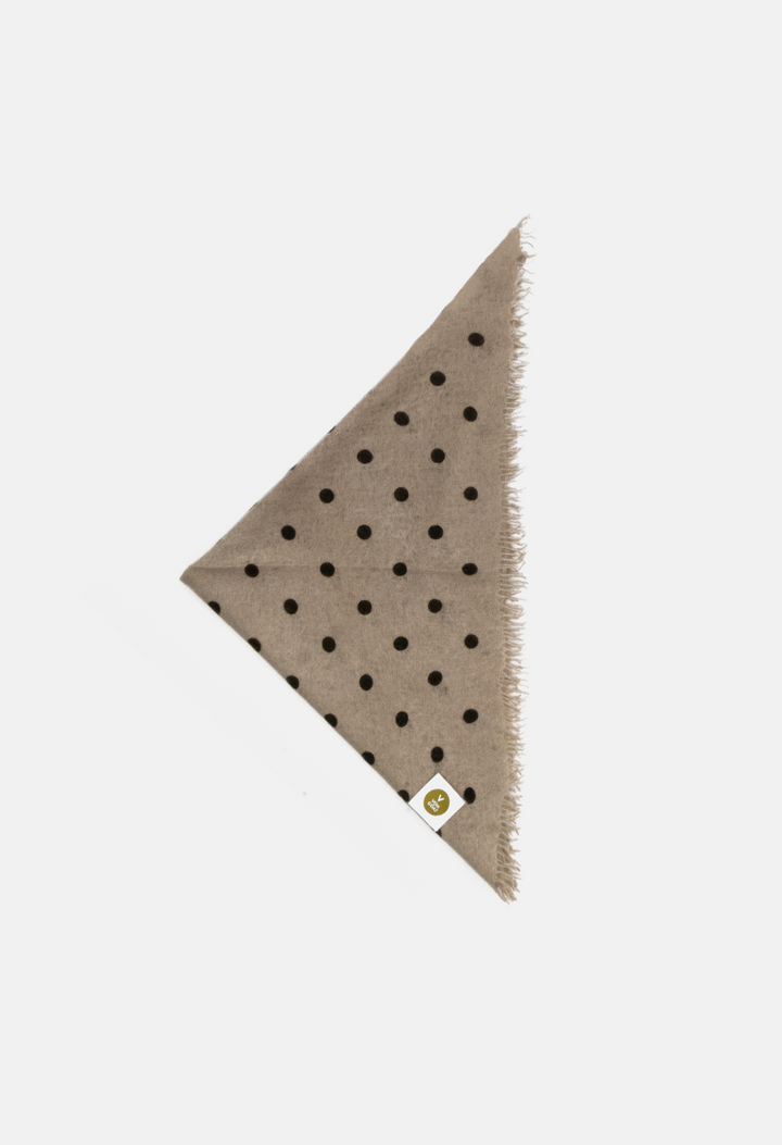Bandana Polka Dot Greige/Canteen mit Fransen