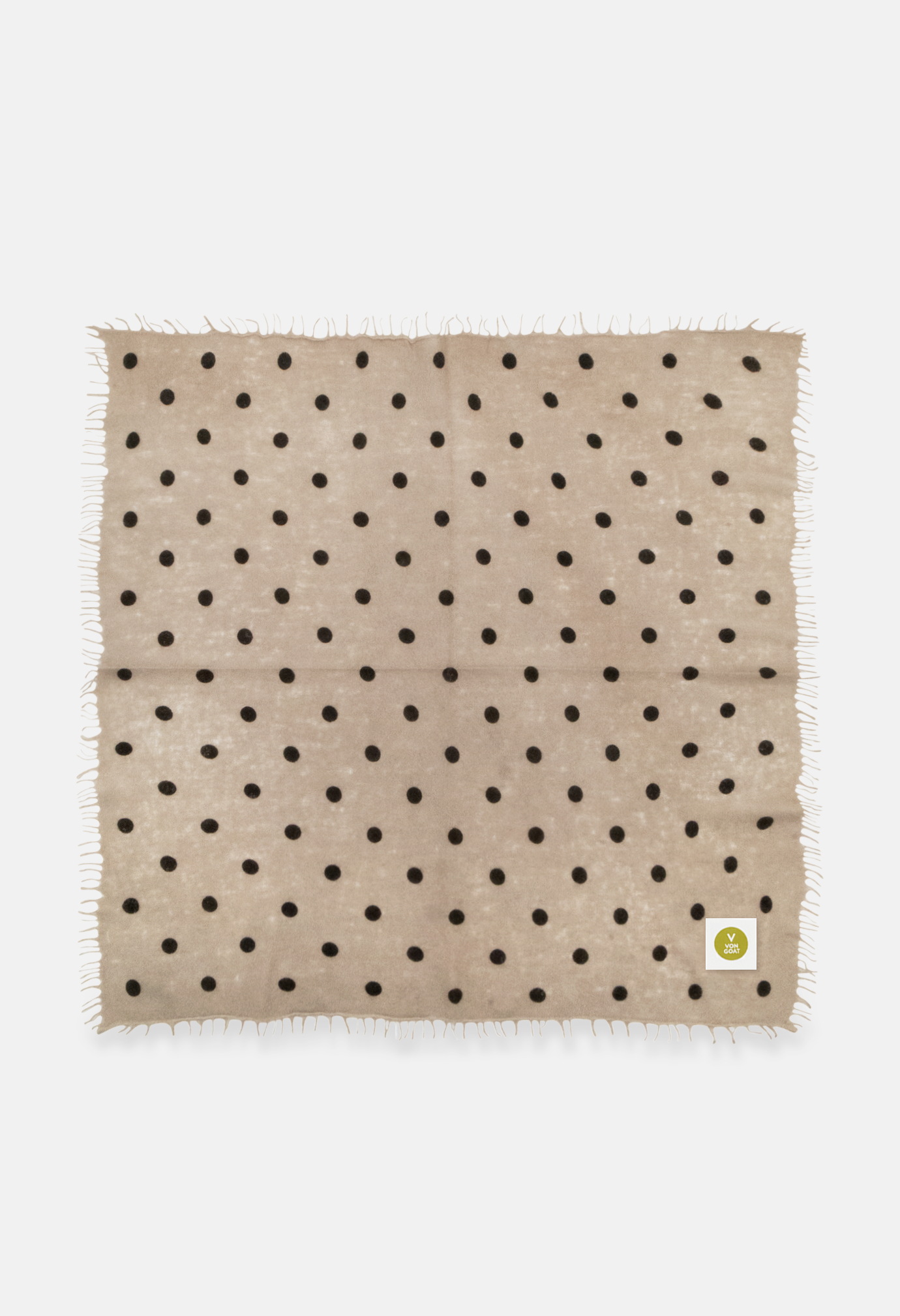 Bandana Polka Dot Greige/Canteen mit Fransen