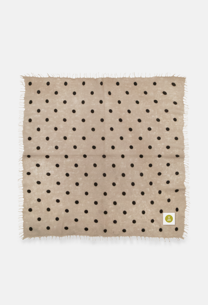 Bandana Polka Dot Greige/Canteen mit Fransen