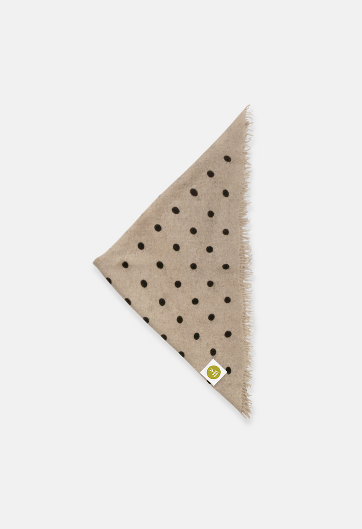 Bandana Polka Dot Greige/Canteen mit Fransen
