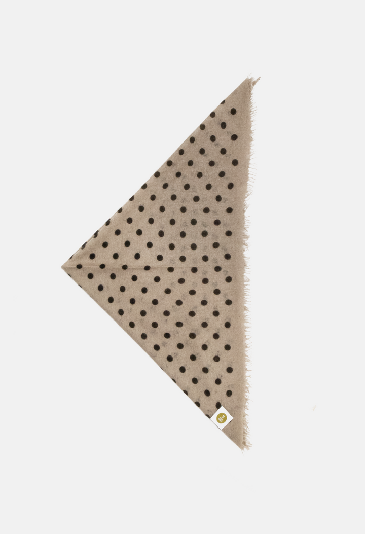 Bandana Polka Dot Greige/Canteen XL mit Fransen