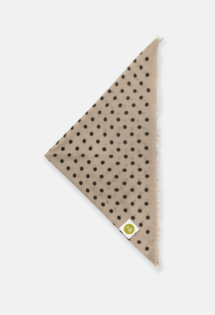 Bandana Polka Dot Greige/Canteen XL mit Fransen
