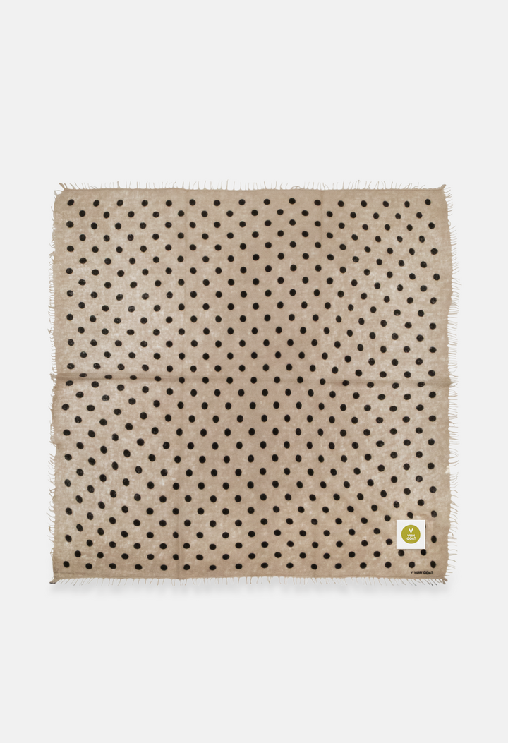 Bandana Polka Dot Greige/Canteen XL mit Fransen
