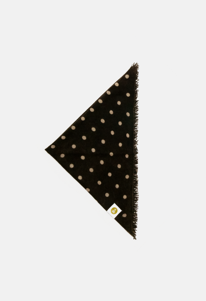 Bandana Polka Dot Canteen/Greige mit Fransen