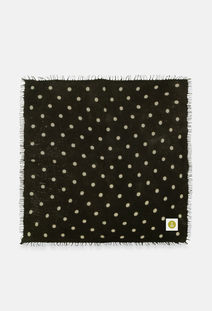 Bandana Polka Dot Canteen/Greige mit Fransen