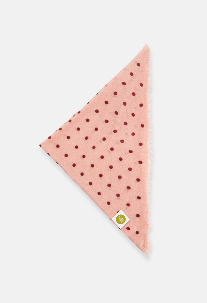 Bandana Polka Dot Rose/Rhythmic Red XL mit Fransen