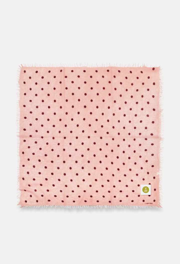 Bandana Polka Dot Rose/Rhythmic Red XL mit Fransen