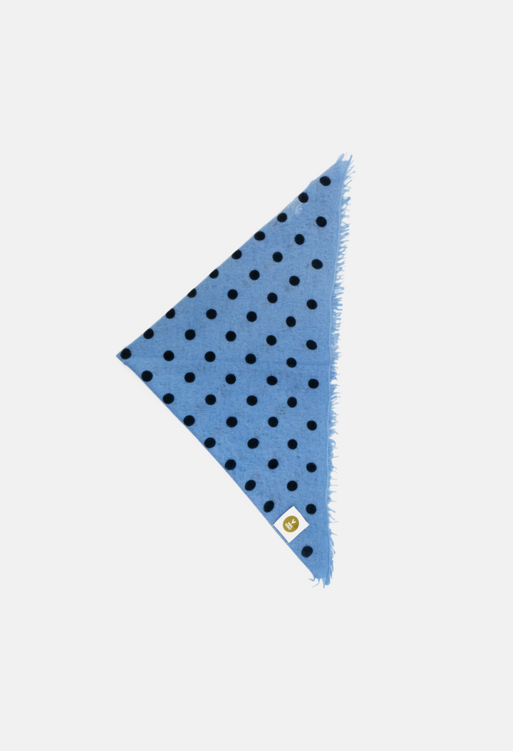 Bandana Polka Dot Blue Bell/Dark Navy mit Fransen