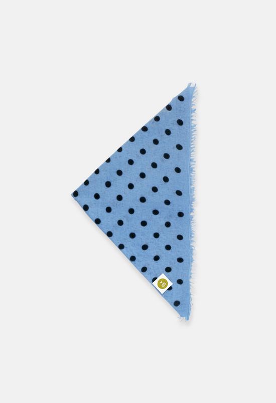 Bandana Polka Dot Blue Bell/Dark Navy mit Fransen