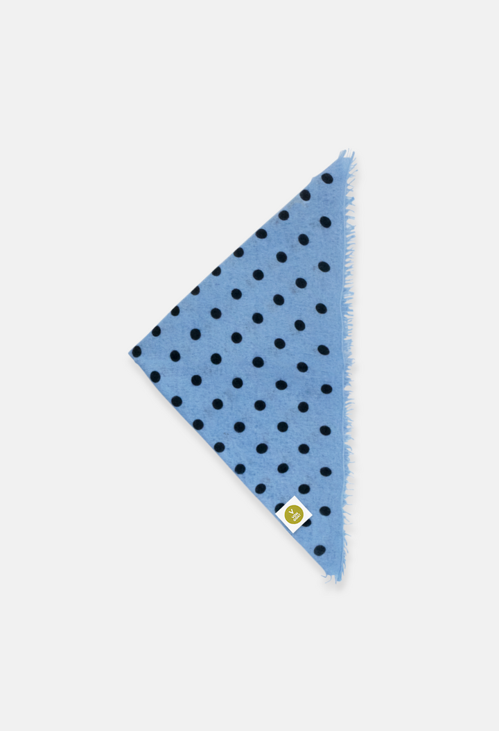 Bandana Polka Dot Blue Bell/Dark Navy mit Fransen