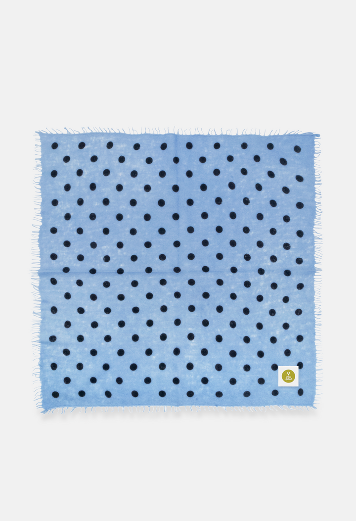 Bandana Polka Dot Blue Bell/Dark Navy mit Fransen