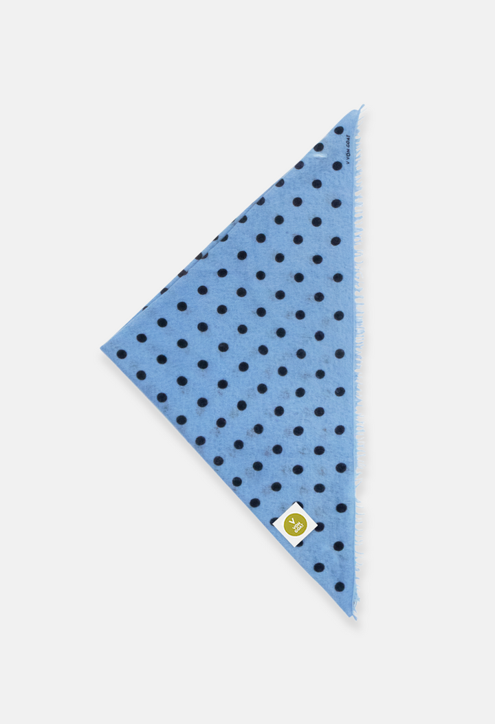 Bandana Polka Dot Blue Bell/Dark Navy XL mit Fransen