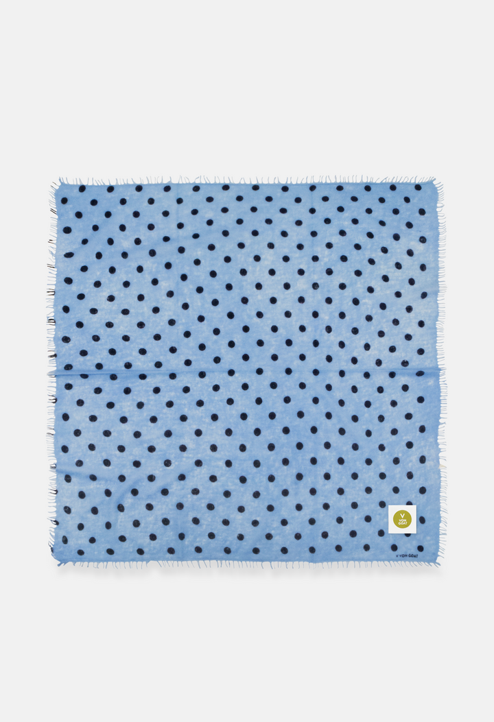 Bandana Polka Dot Blue Bell/Dark Navy XL mit Fransen