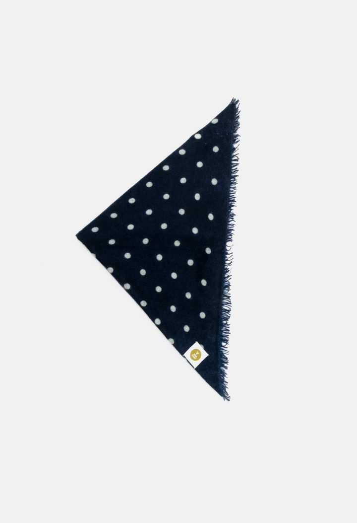 Bandana Polka Dot Mood Indigo/Sea Foam mit Fransen