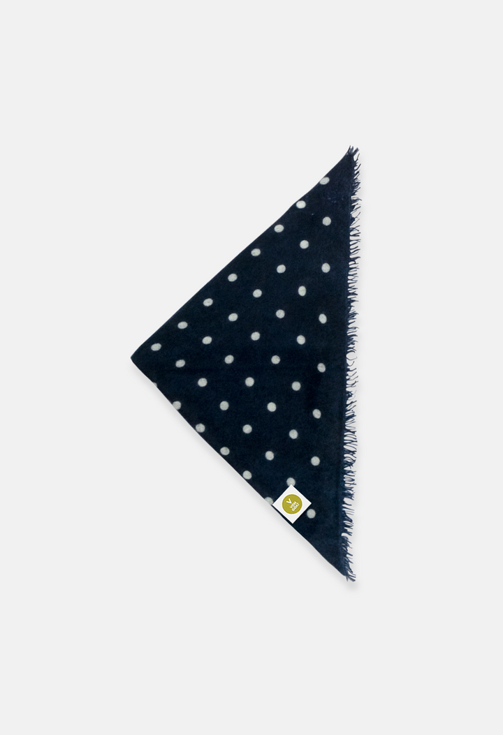 Bandana Polka Dot Mood Indigo/Sea Foam mit Fransen