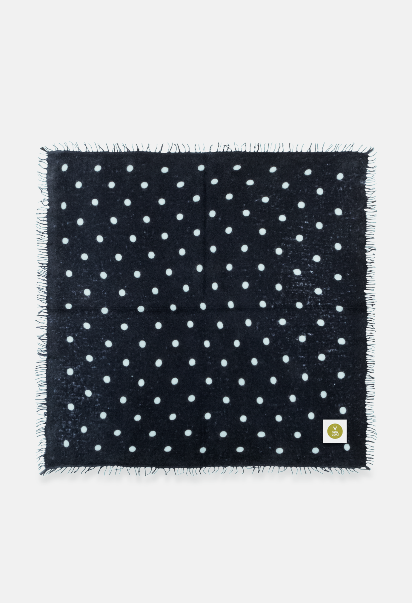 Bandana Polka Dot Mood Indigo/Sea Foam with Fringe