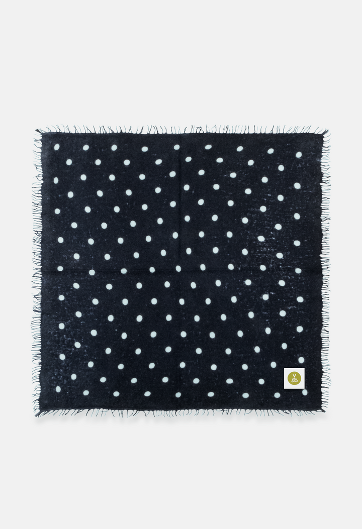 Bandana Polka Dot Mood Indigo/Sea Foam mit Fransen