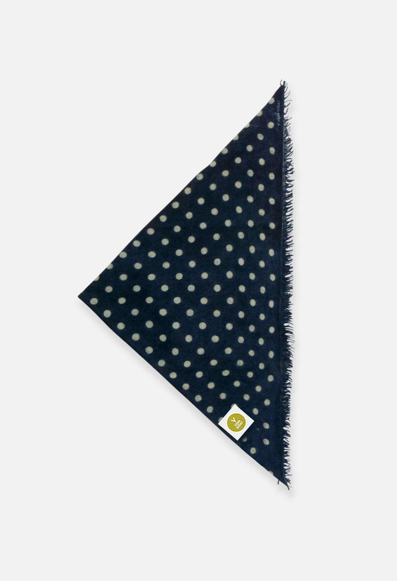 Bandana Polka Dot Mood Indigo/Sea Foam XL mit Fransen