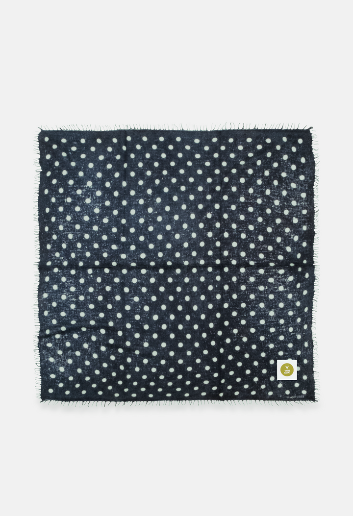 Bandana Polka Dot Mood Indigo/Sea Foam XL mit Fransen