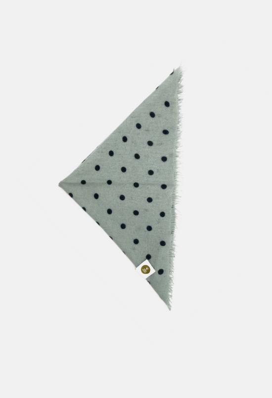 Bandana Polka Dot Sea Foam/Mood Indigo mit Fransen
