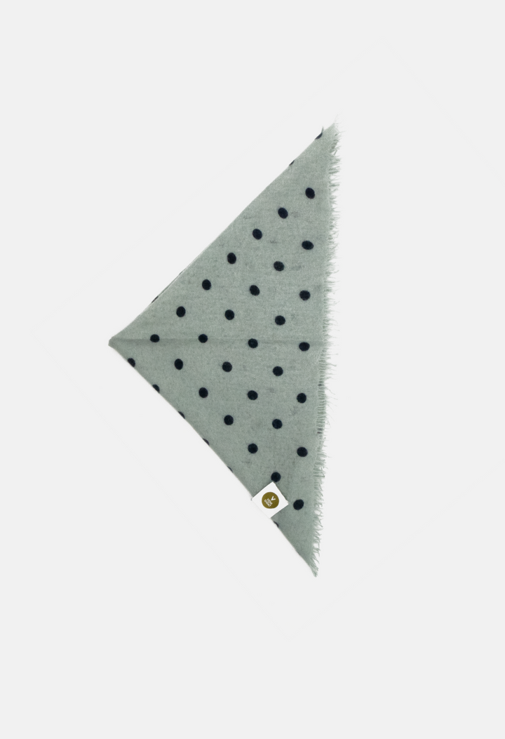 Bandana Polka Dot Sea Foam/Mood Indigo mit Fransen