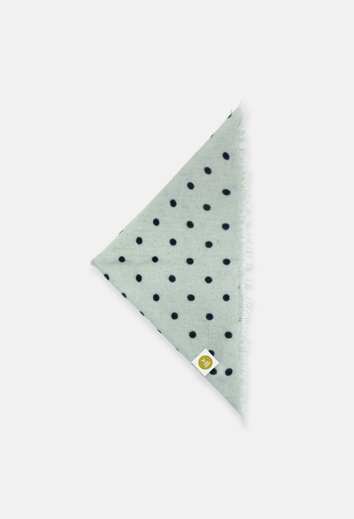 Bandana Polka Dot Sea Foam/Mood Indigo mit Fransen