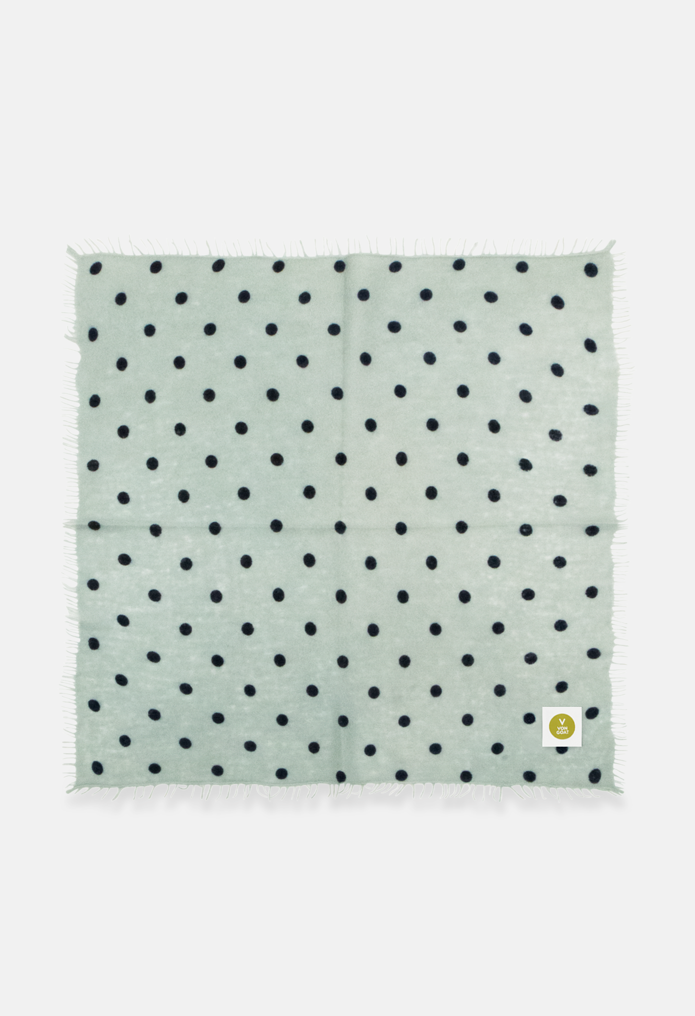 Polka Dot Bandana Sea Foam/Mood Indigo with Fringes