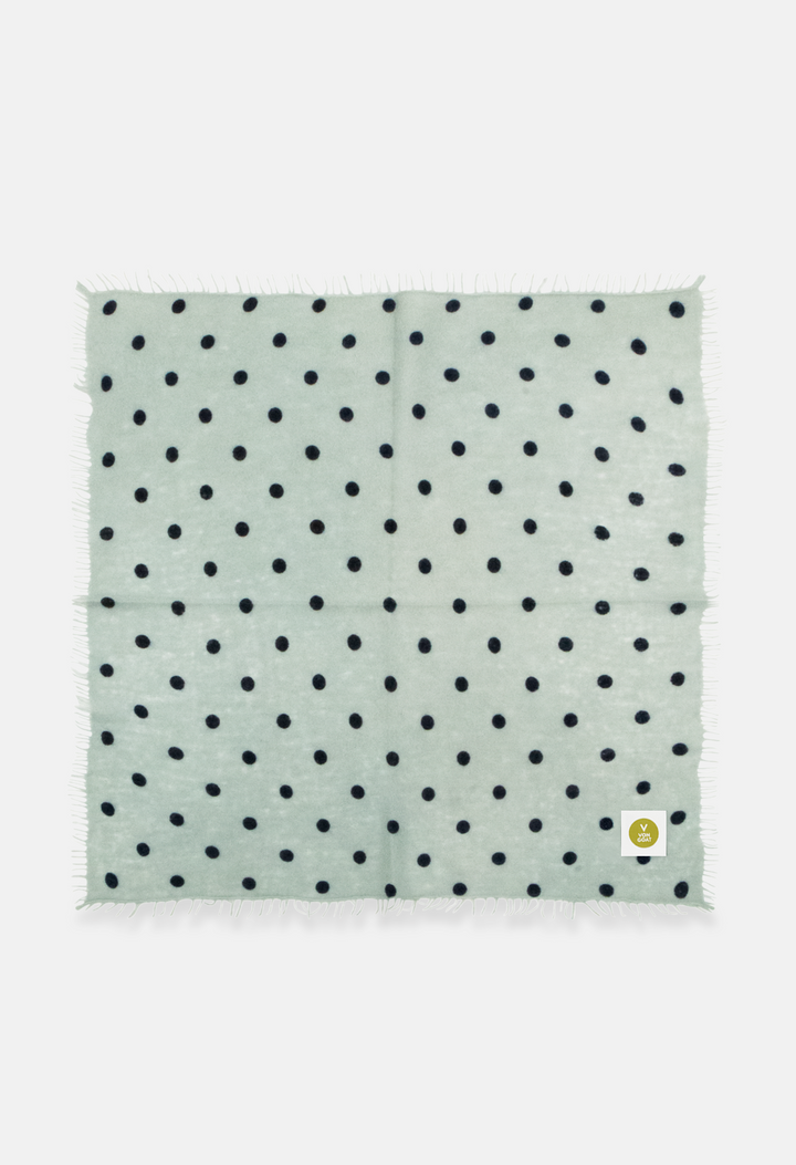 Bandana Polka Dot Sea Foam/Mood Indigo mit Fransen