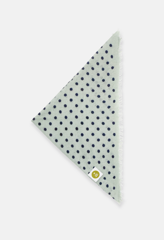Bandana Polka Dot Sea Foam/Mood Indigo XL mit Fransen