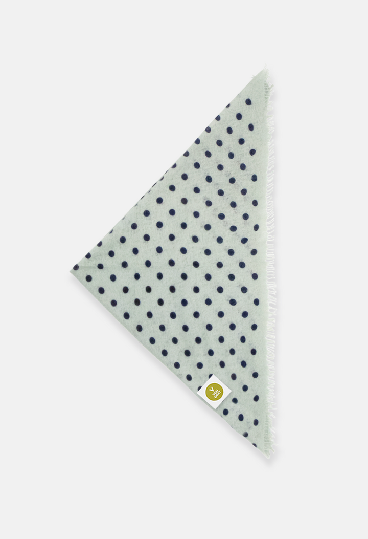 Bandana Polka Dot Sea Foam/Mood Indigo XL mit Fransen
