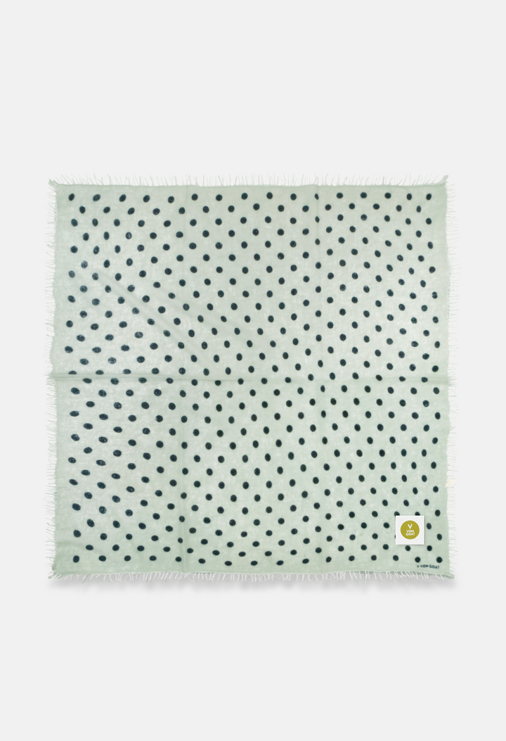 Bandana Polka Dot Sea Foam/Mood Indigo XL mit Fransen