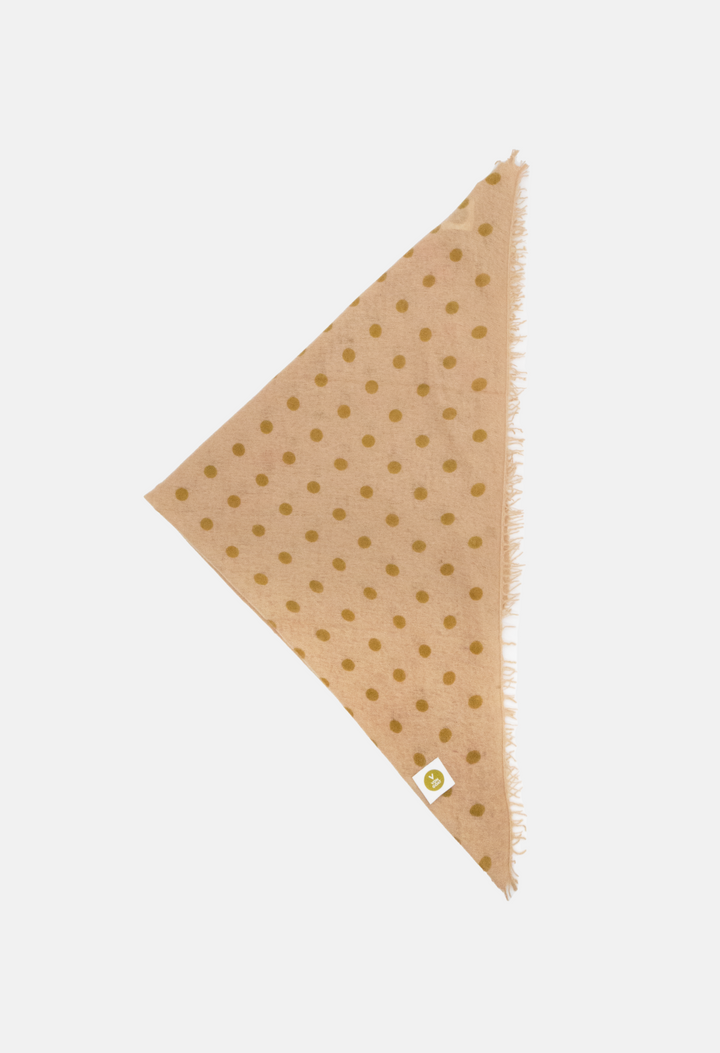 Bandana Polka Dot Biscotti/Bronze XL mit Fransen