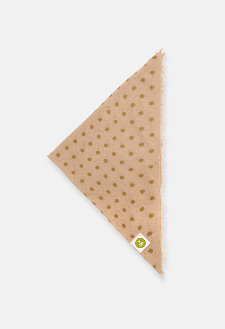 Bandana Polka Dots Biscotti/Bronze XL mit Fransen