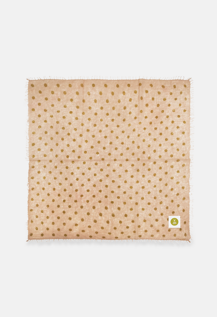 Bandana Polka Dots Biscotti/Bronze XL mit Fransen