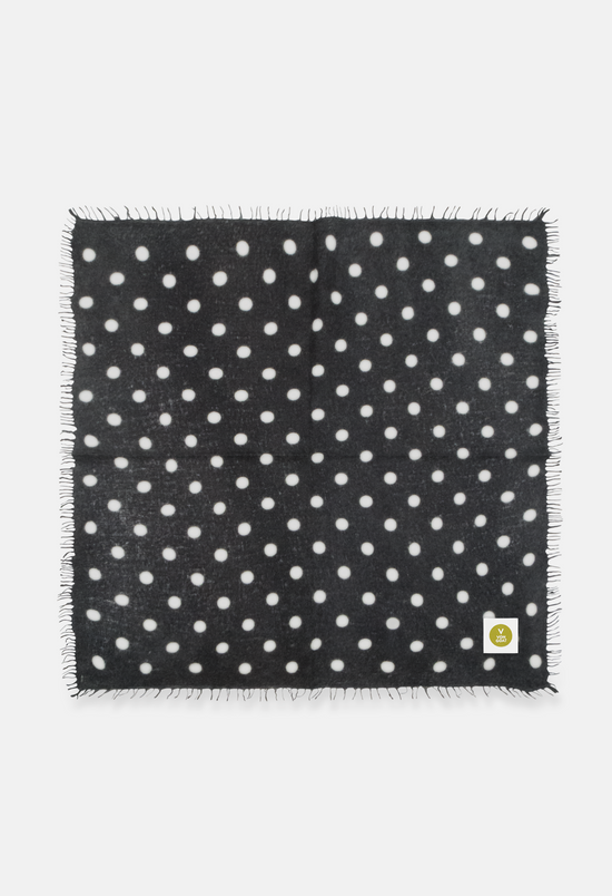 Bandana Polka Dots Black/White with Fringes
