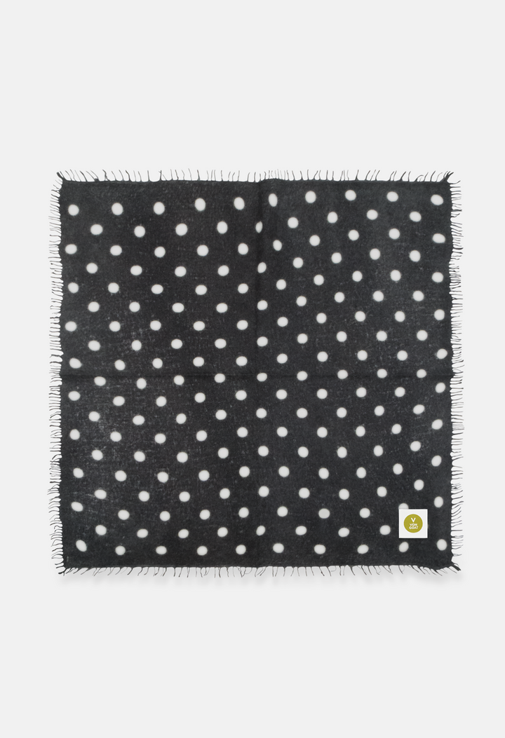 Bandana Polka Dots Black/White with Fringes