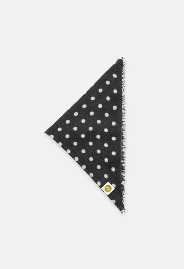 Bandana Polka Dots Black/White with Fringes