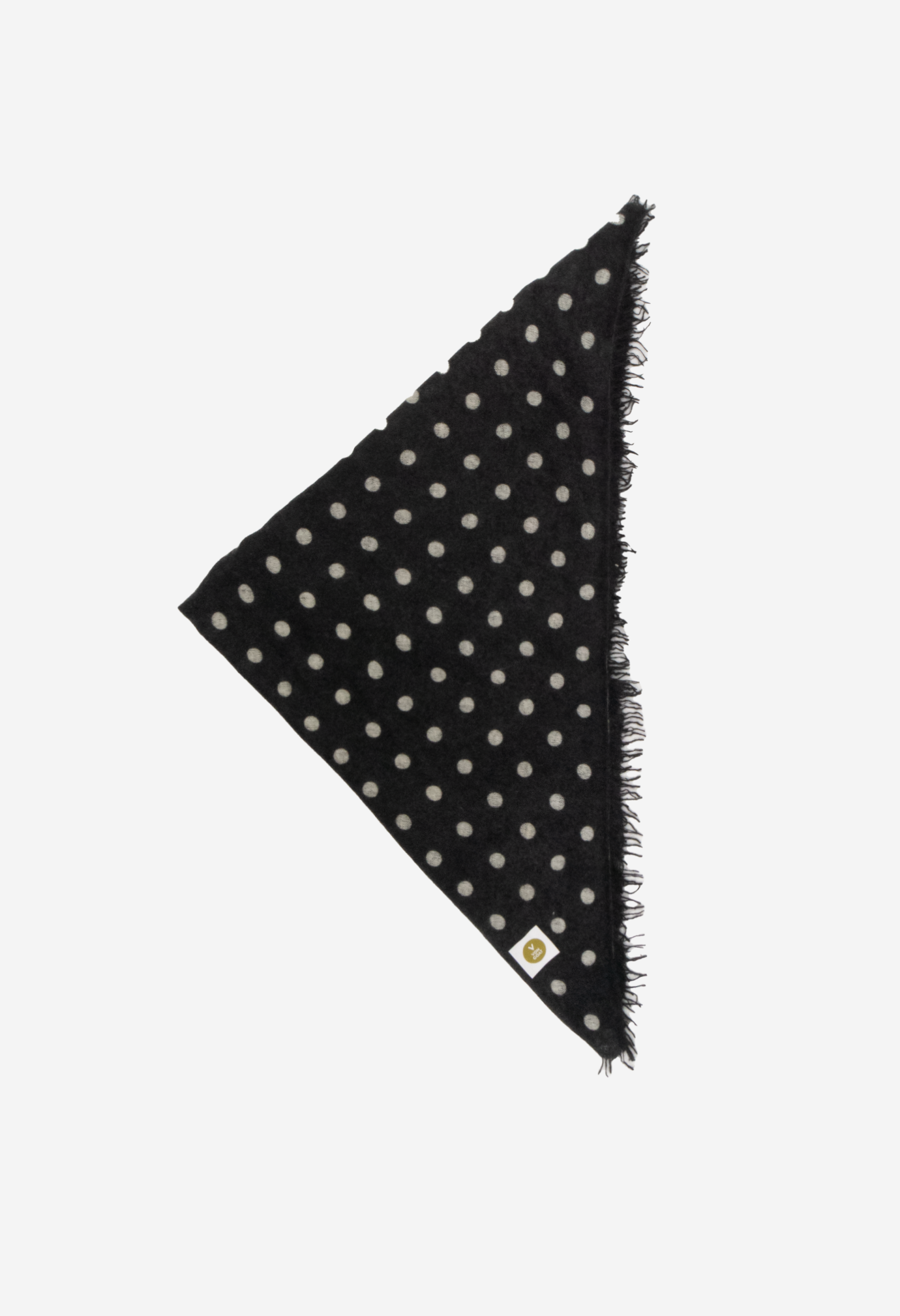 Bandana Polka Black/White XL with Fringes