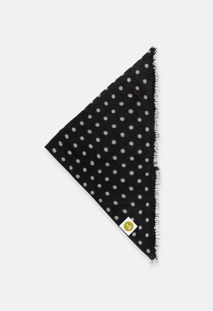 Bandana Polka Dots Black/White XL mit Fransen